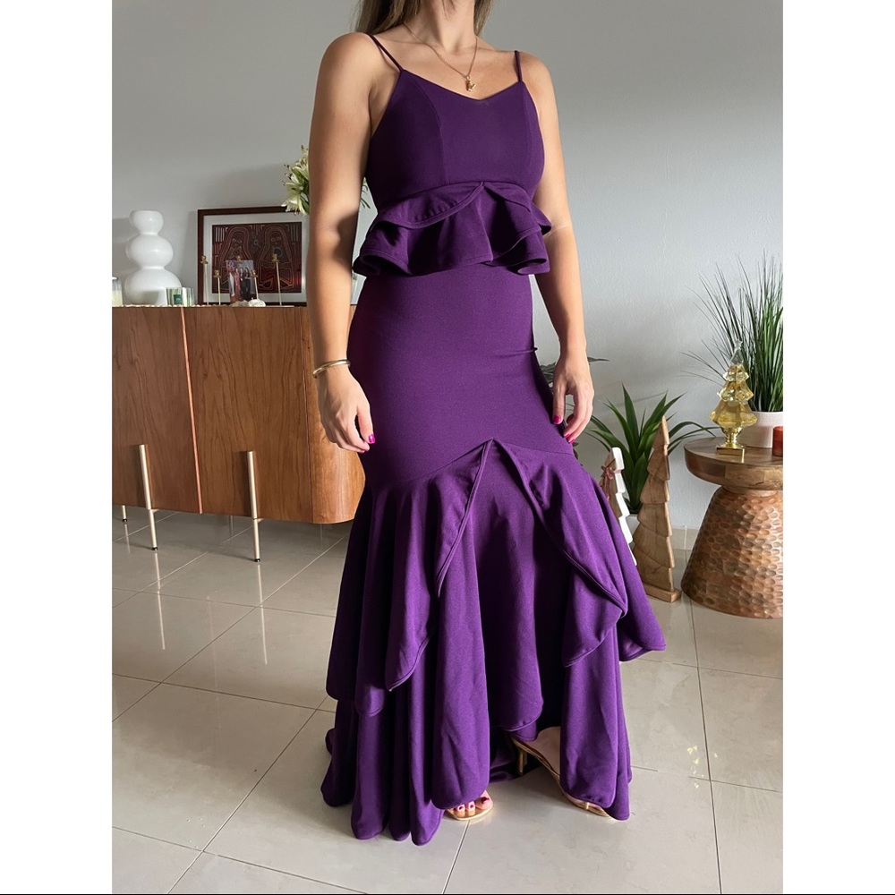 Long Two piece Purple Set/Dress, Small, Eleganzarella brand